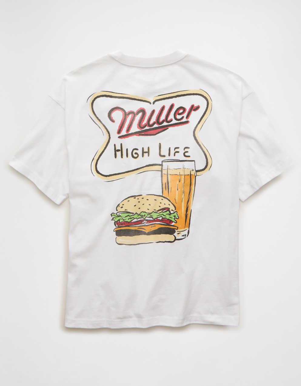 AE Boxy Fit Miller Beer Graphic T-Shirt