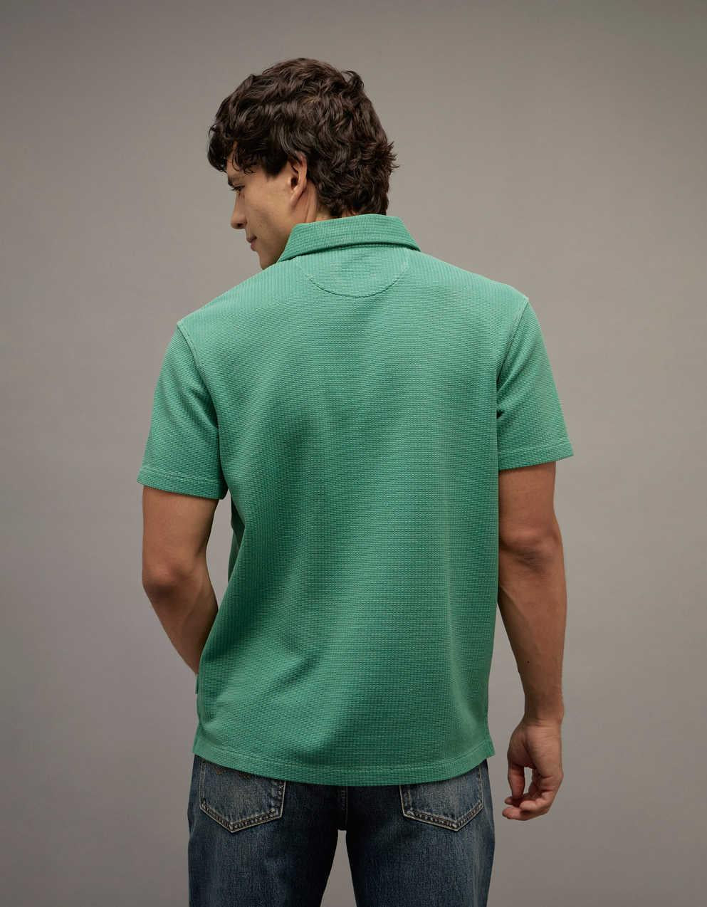 AE Standard Fit Johnny Collar Knit Polo Shirt