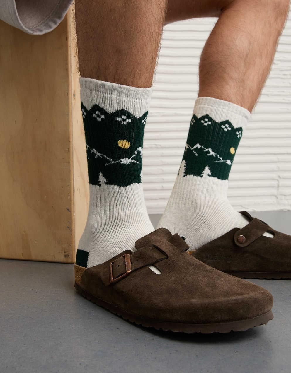 AE Graphic Terry Crew Socks