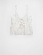 AE Tie Front Embroidered Tank Top