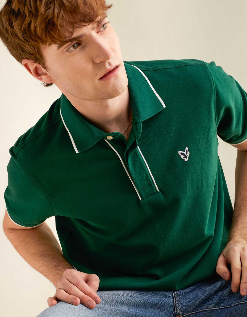 AE Logo Standard Fit Pique Polo Shirt