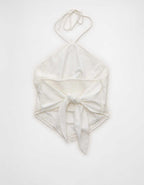 AE Linen-Blend Bandana Halter Top