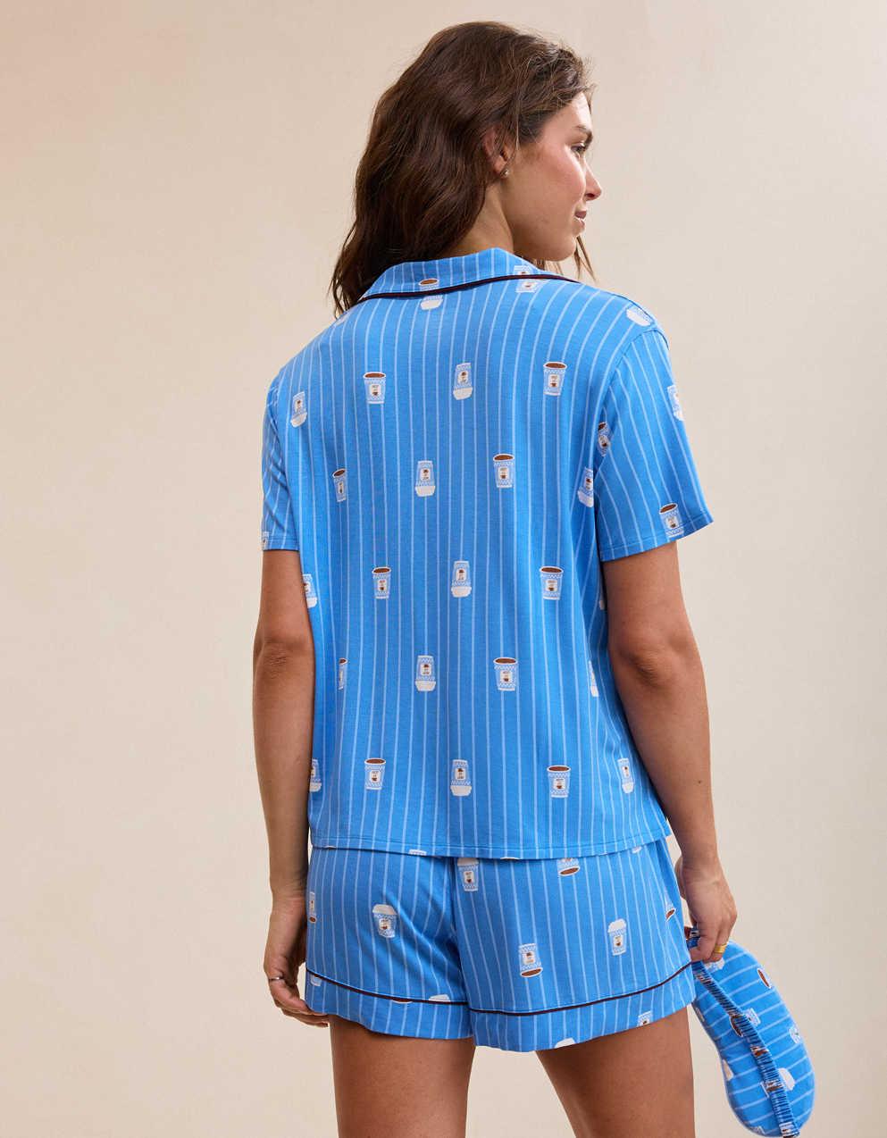OVERSLEPT by Aerie Real Soft Short Sleeve Pajama Shirt