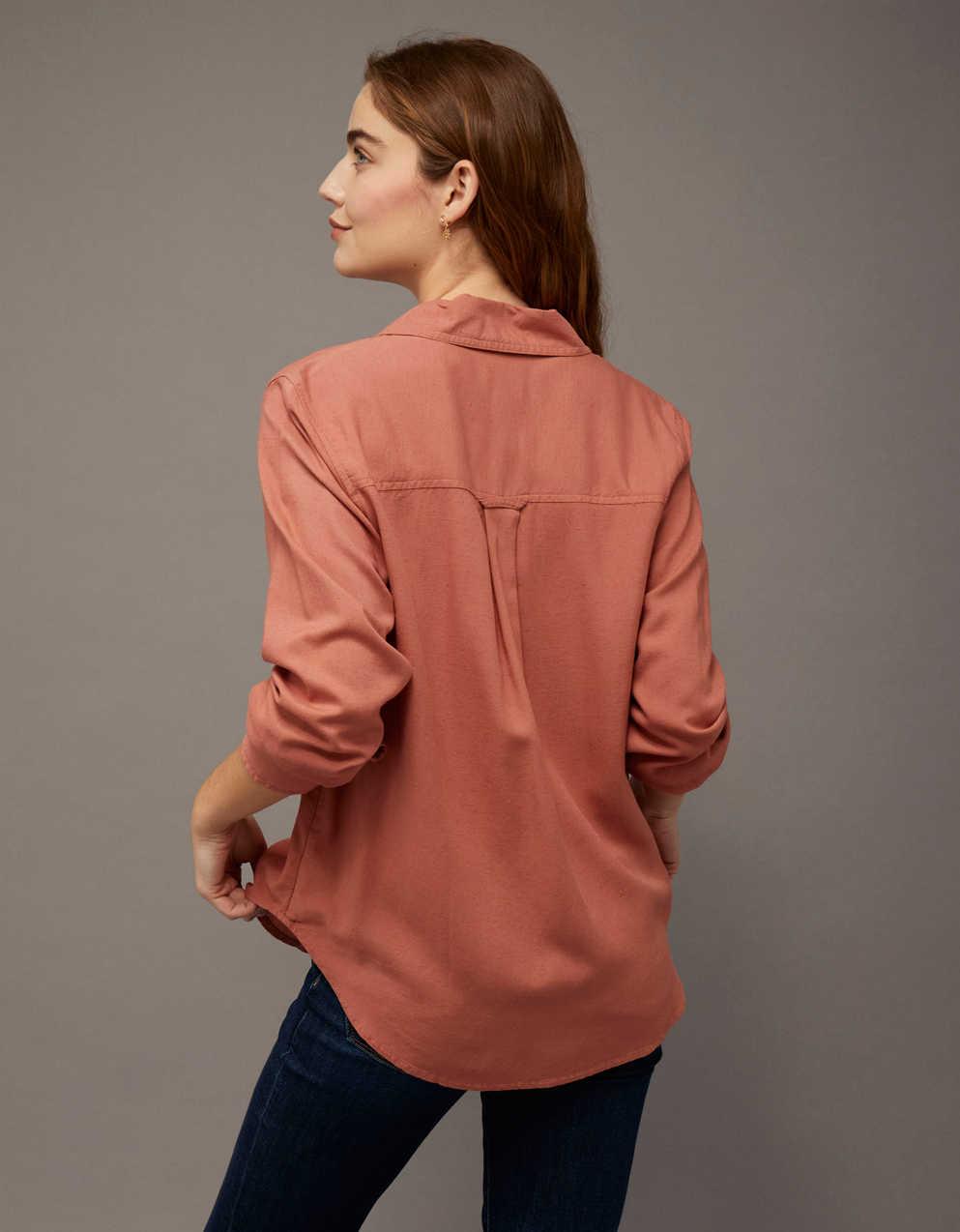 AE Bestie Long-Sleeve Button-Up Shirt