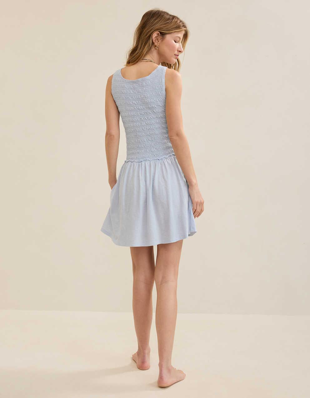 Aerie Happiest Smocked Mini Dress