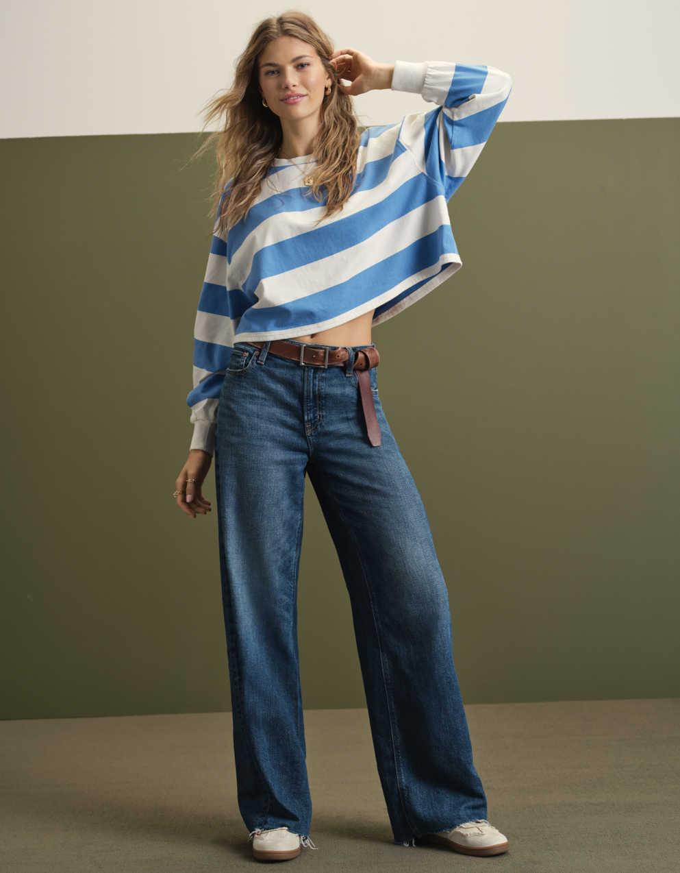 AE Super High-Waisted Baggy Wide-Leg Jean