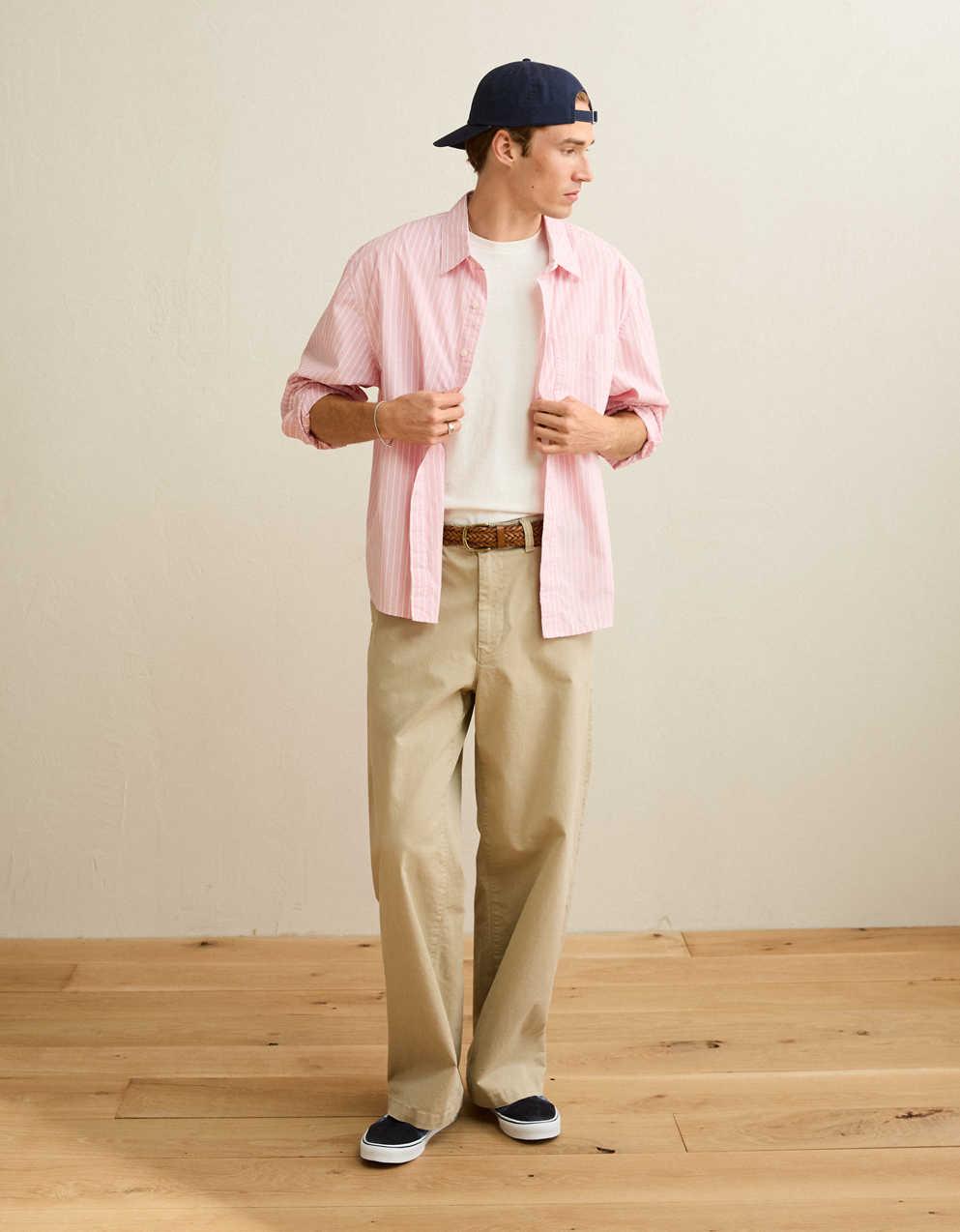 AE Relaxed Fit Poplin Button-Up Shirt