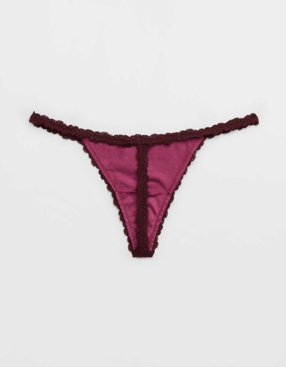 Superchill Cotton with Lace Thong Underwear