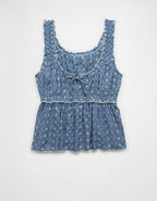 AE Ruched Strap Cropped Tank Top