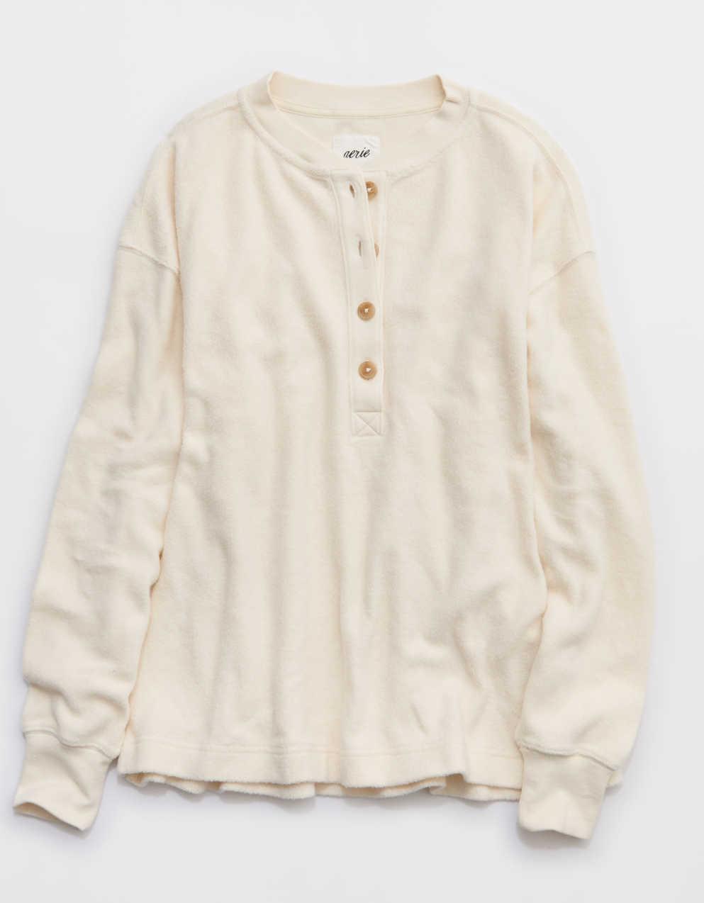 Aerie Sherpa Henley Sweatshirt