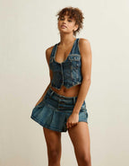 AE Super Low-Rise Pleated Micro Mini Skirt