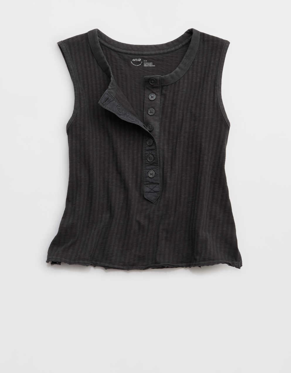 Aerie Shadow Stripe Henley Tank Top