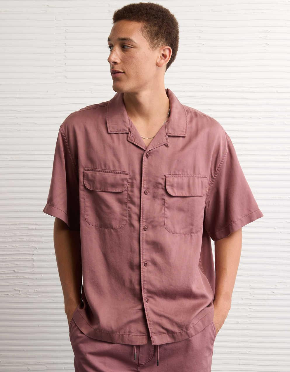 AE Relaxed Fit Short-Sleeve Camp Collar Shirt
