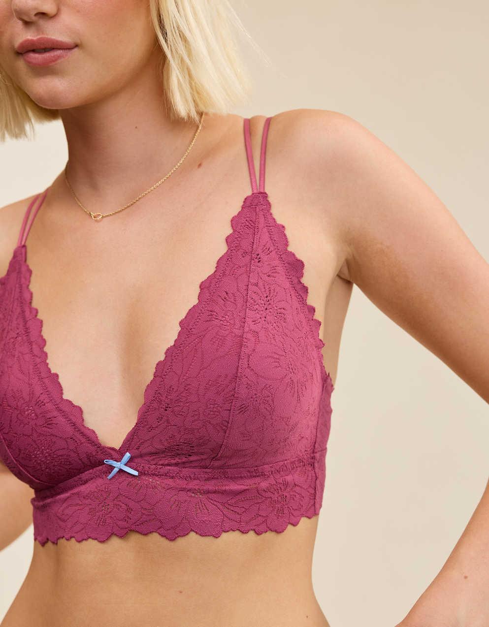 Show Off Rosey Lace Padded Plunge Bralette