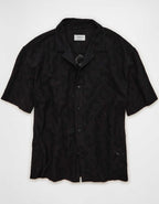 AE Relaxed Fit Camp Collar Button-Up Shirt