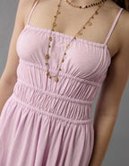 AE Sunchaser Knit Smocked Bodice Midi Dress