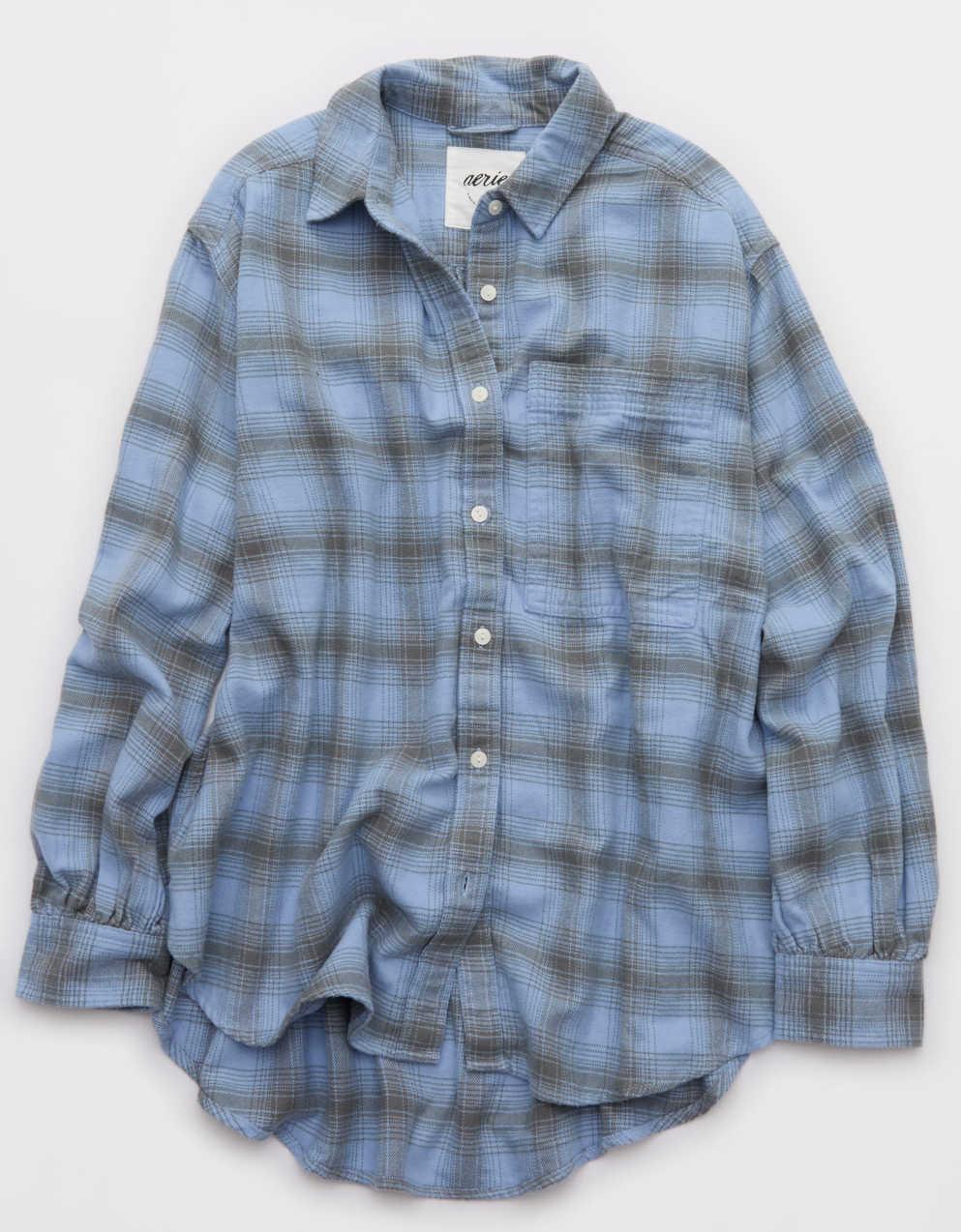 Aerie Anytime Fave Flannel Oversized Shirt