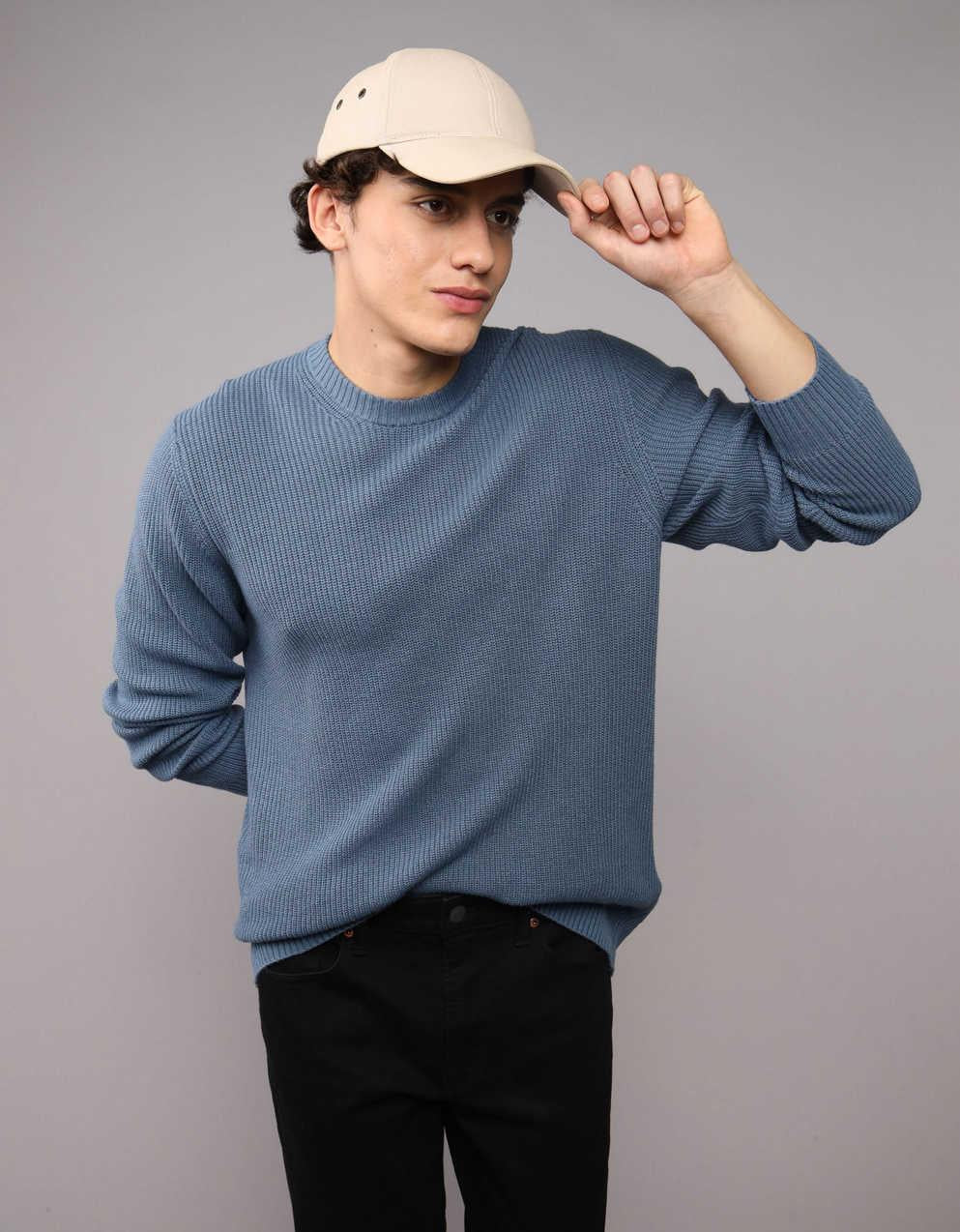AE Waffle Crew Neck Sweater