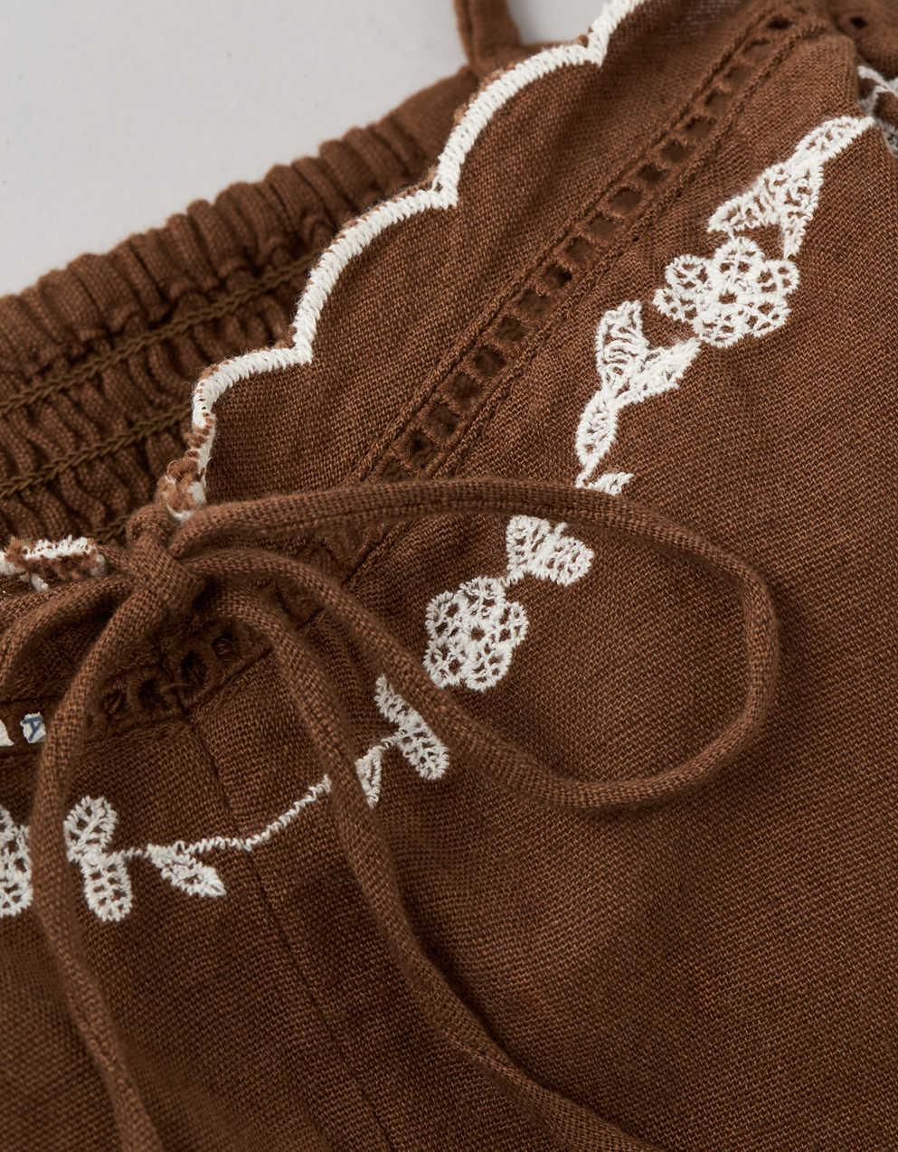 AE Embroidered Scalloped-Hem Cami