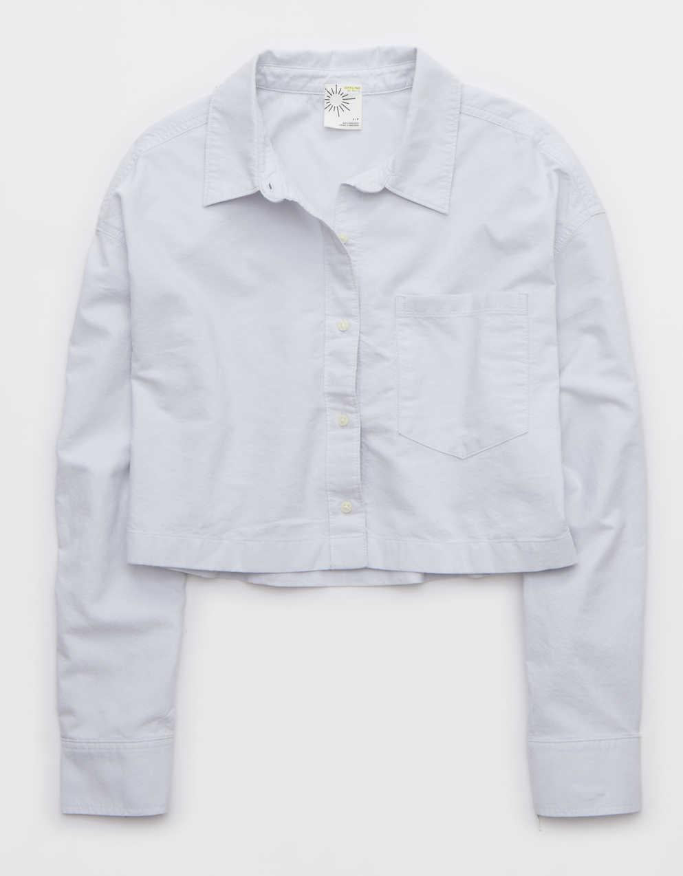 OFFLINE By Aerie Cropped Button Up Shirt