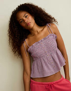 AE Smocked Button-Up Cami