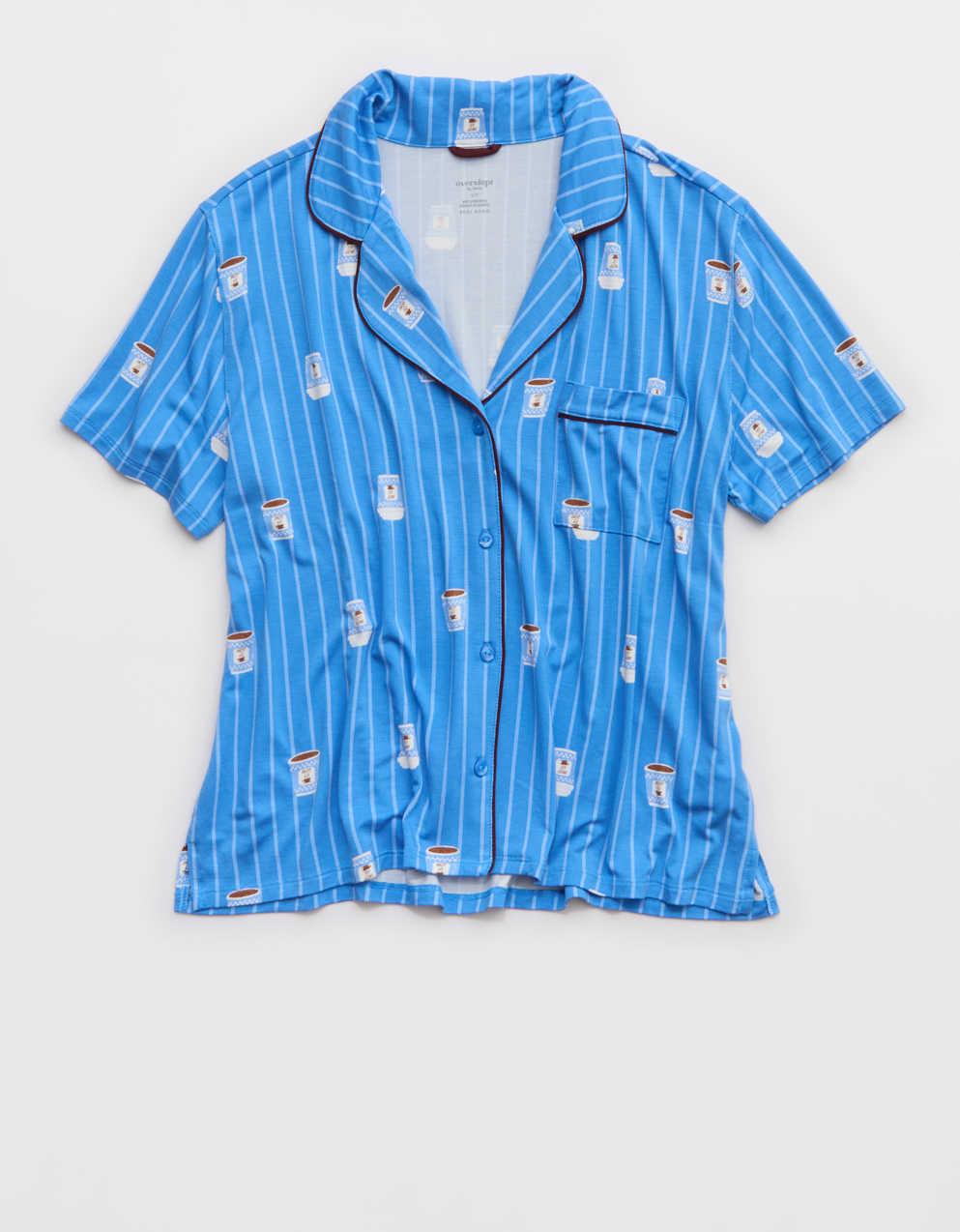 OVERSLEPT by Aerie Real Soft Short Sleeve Pajama Shirt