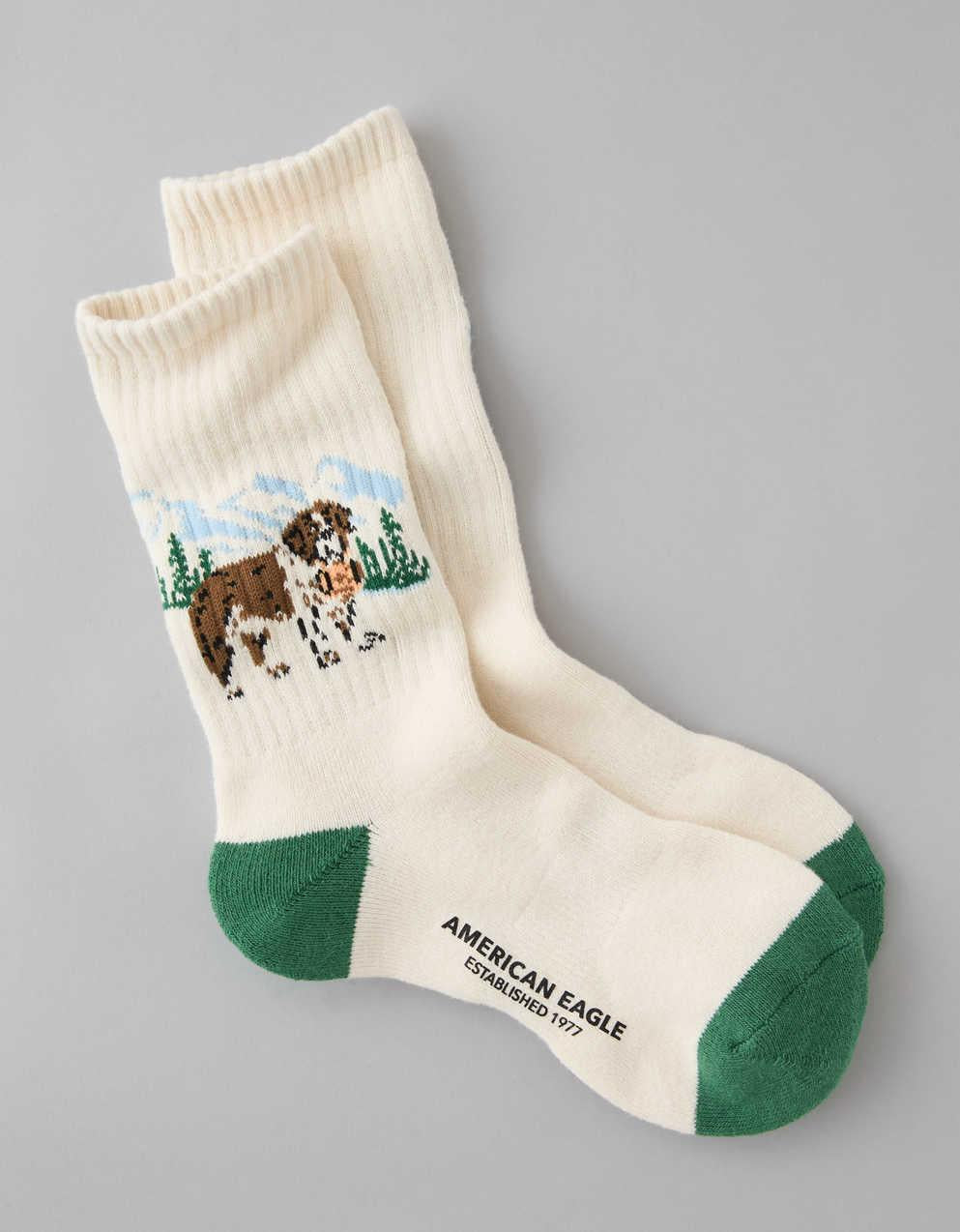 AE Graphic Terry Crew Socks