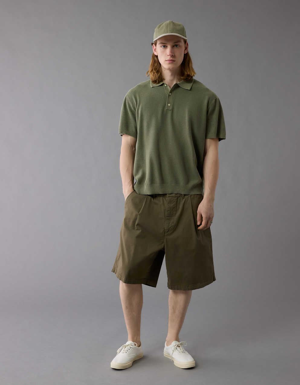 AE Weekend Washed Sweater Polo Shirt