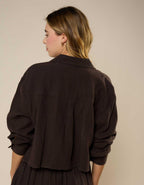 Aerie Good Day Cropped Cover Up Shirt