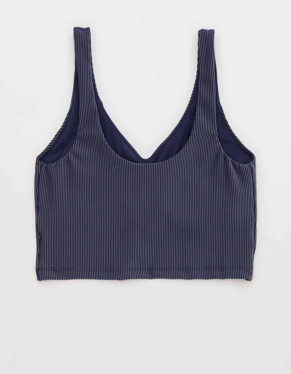 OFFLINE By Aerie Stripe Rib Ruched Low Key Sports Bra