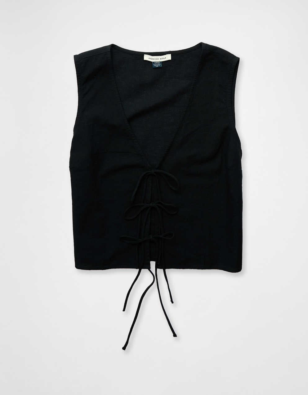 AE Tie Front Quilted Vest
