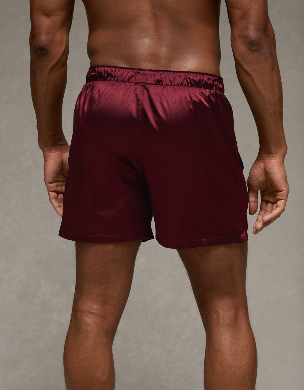 AEO Men's Solid Satin Pocket Boxer Short