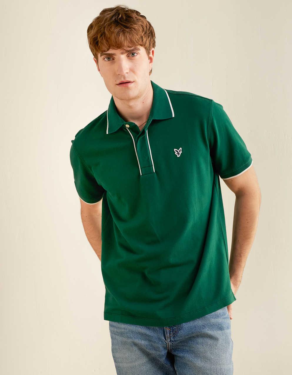 AE Logo Standard Fit Pique Polo Shirt