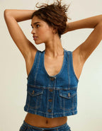 AE Scoop Neck Denim Vest