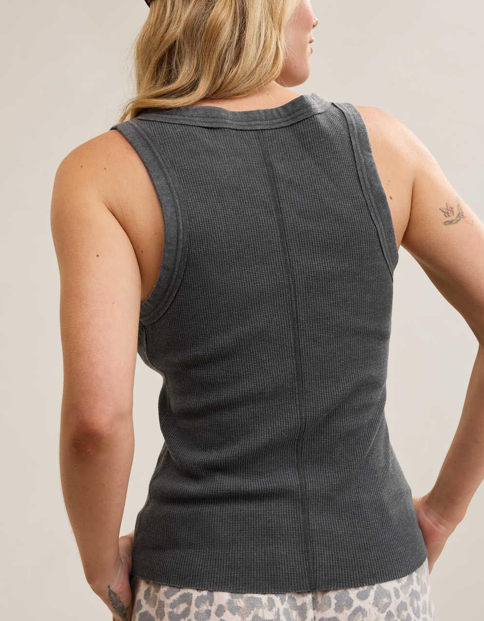 Aerie Unwind Waffle Henley Tank Top
