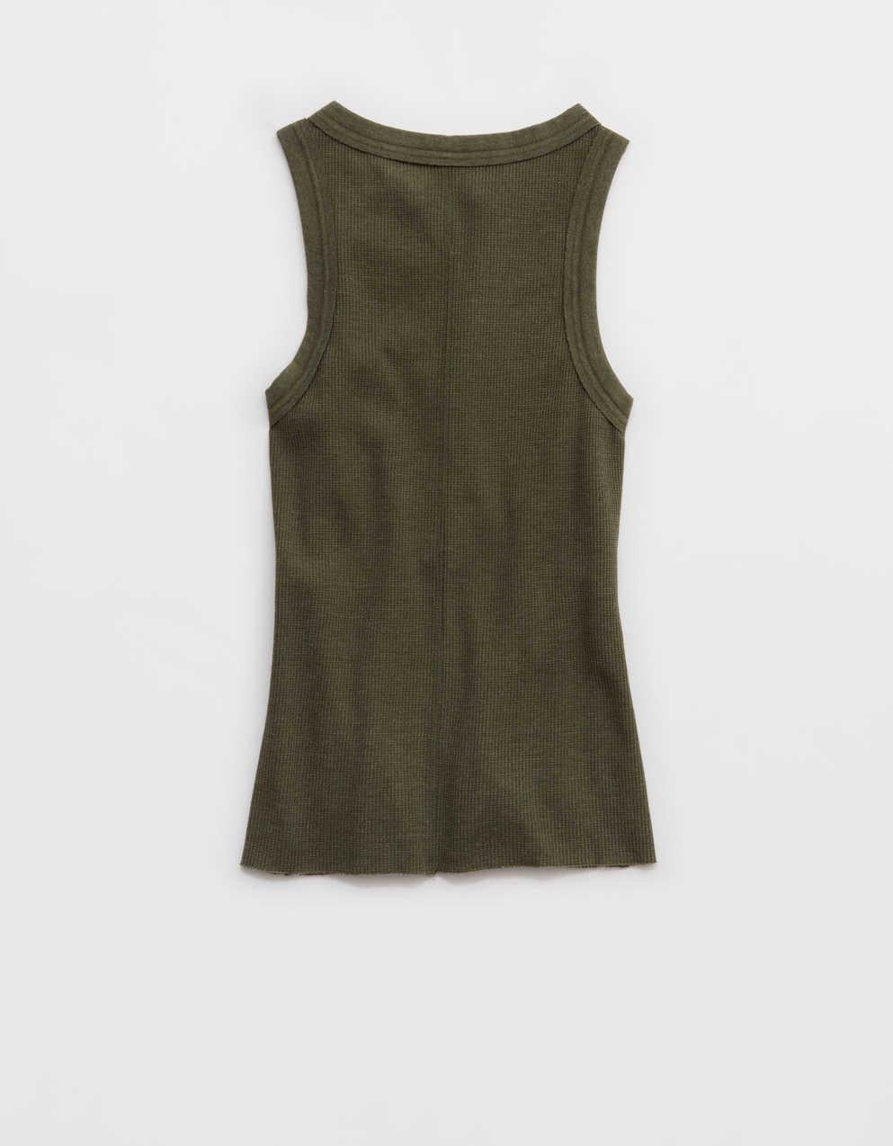 Aerie Unwind Waffle Henley Tank Top