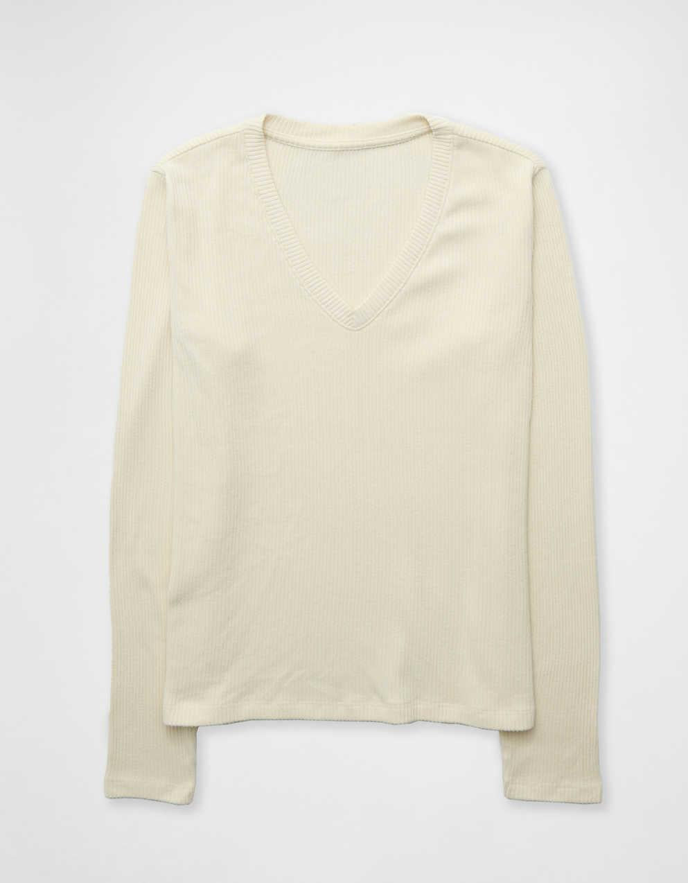 AE Long Sleeve Cozy V-Neck Top