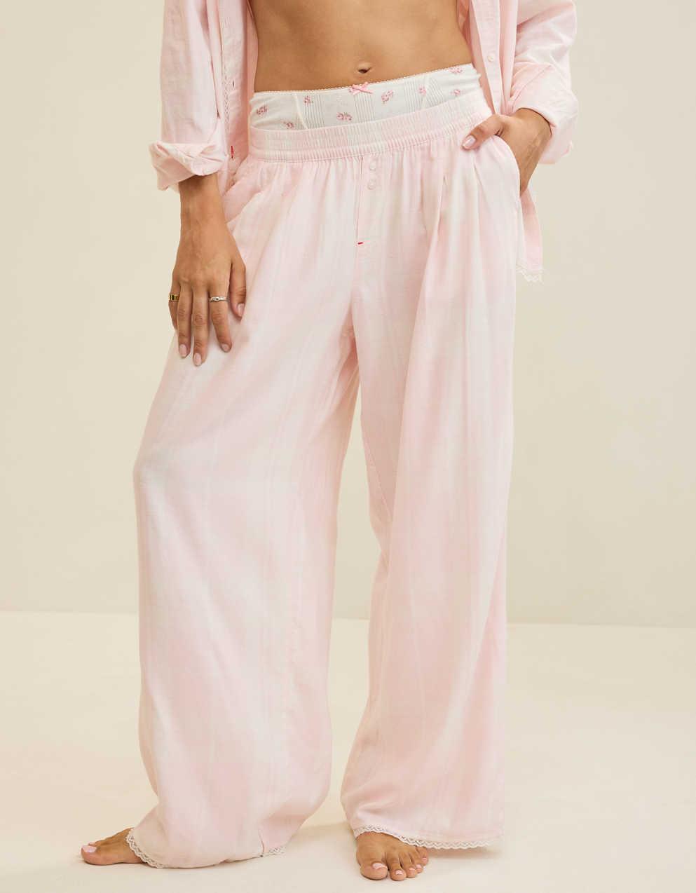 Aerie Checked Out Flannel Wide Leg Pant