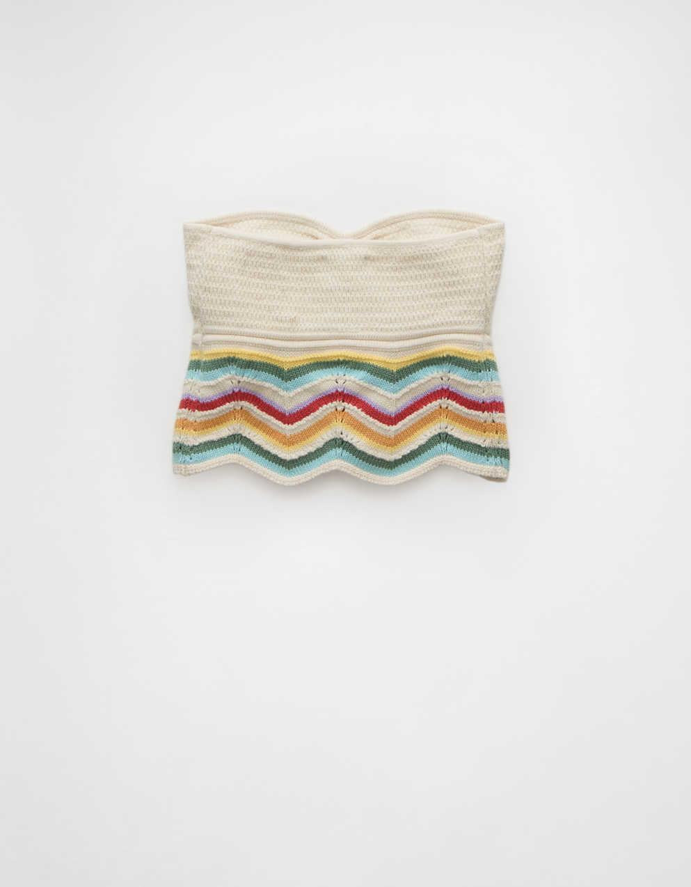 AE Pride Cropped Chevron Crochet Tube Top