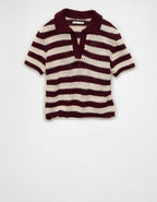AE Cropped Crochet Sweater Polo Shirt