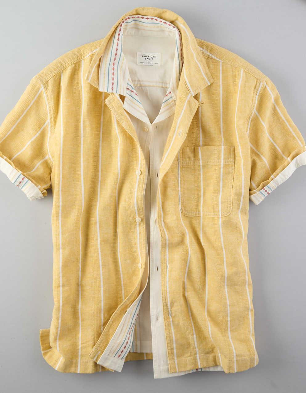 AE Poolside Striped Button-Up Shirt