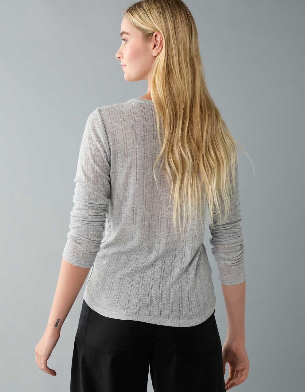 AE Long Sleeve Henley T-Shirt