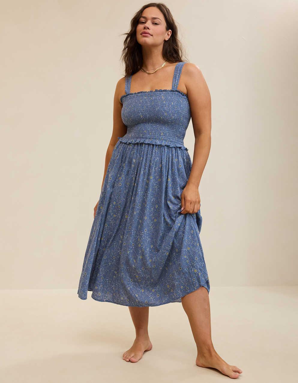 Aerie At The Barre Smocked Dress