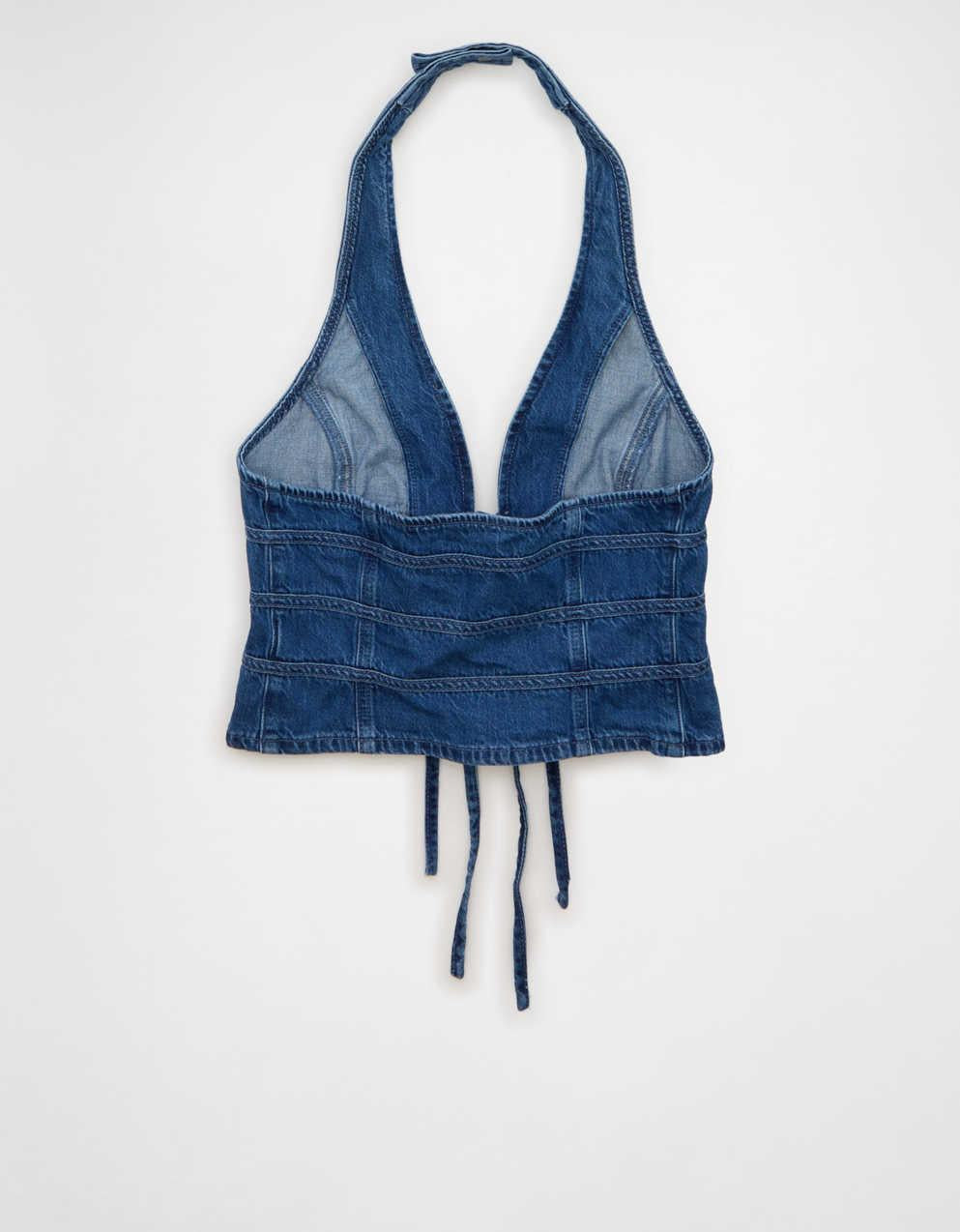 AE Denim Bow-Front Vest