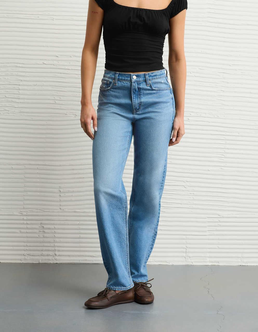 AE Strigid Super High-Waisted Baggy Straight Jean