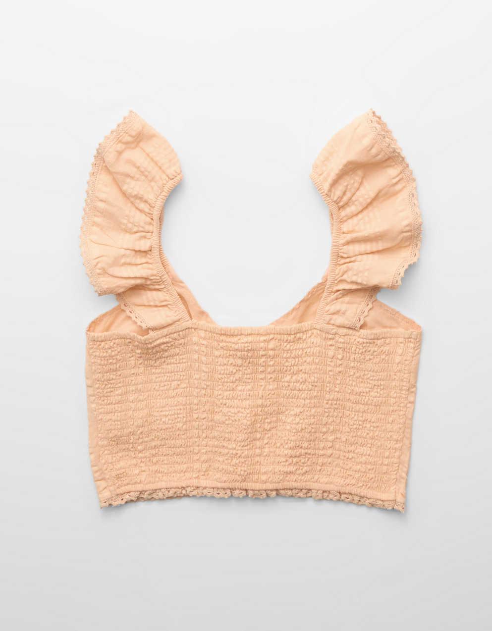 Aerie Cropped Seersucker Tank Top