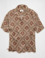 AE Relaxed Fit Camp Collar Button-Up Shirt
