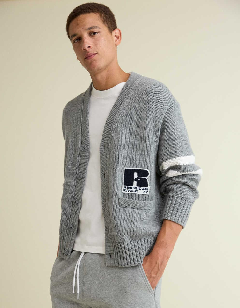AE x Russell Athletic Varsity Cardigan Sweater