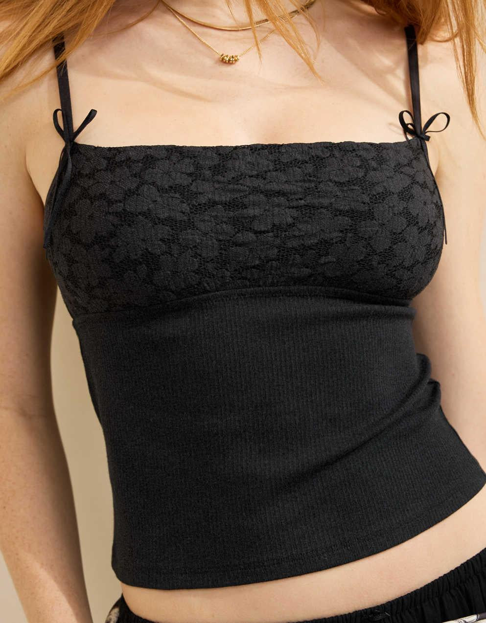 Superchill Cotton Rib Festival Lace Tank Top