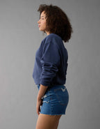 AE Strigid Curvy Ripped Denim Mom Short